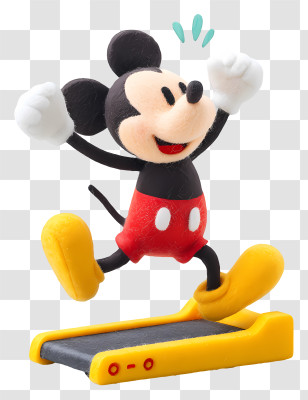 Mickey Mouse Running On Treadmill - Mouse Exercising On Treadmill Transparent PNG