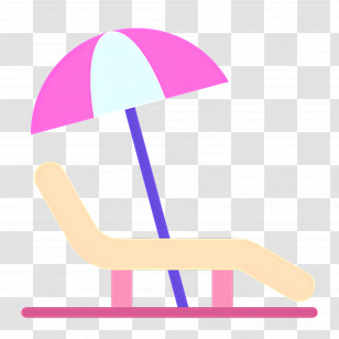Beach Umbrella - Beach Chair With Colorful Umbrella Transparent PNG