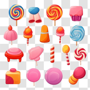National Candy Day - Assorted Colorful Candies And Sweets Transparent PNG