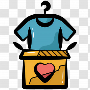Clothes Box - Blue T-shirt In Donation Box Transparent PNG