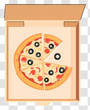 Pizza Box - Pizza In An Open Box Illustration Transparent PNG