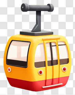 Ropeway - Yellow Cable Car For Mountain Adventure Transparent PNG