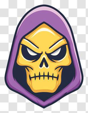 Retro Skeletor - Scary Skull With Purple Hood For Halloween Transparent PNG