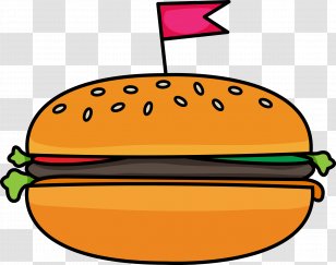 Drawing Digital Stamp Clip Art - Yellow - Black Burger Transparent PNG