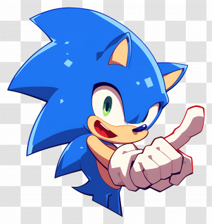 Sonic The Hedgehog - Dynamic Blue Hedgehog Character In Action Transparent PNG