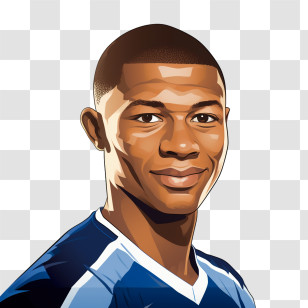 Kylian Mbappe
 - Stylized Cartoon Portrait Of A Man Transparent PNG