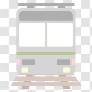 Transport - Front View Of Tram Illustration In Gray Design Transparent PNG