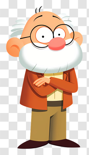 Elderly Man - Cartoon Old Man With Glasses Transparent PNG