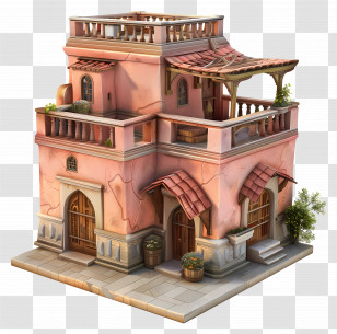 Indian House - Pink Elegant House Illustration Transparent PNG