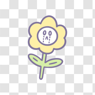 Icon - Sad Yellow Flower Plant Transparent PNG