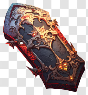 Vampire Coffin - Ornate Gothic Coffin Artifact Transparent PNG