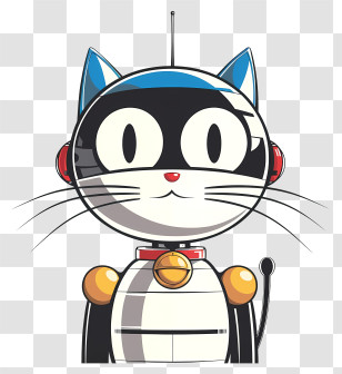 Cat Robot - Futuristic Robot Cat Illustration Transparent PNG