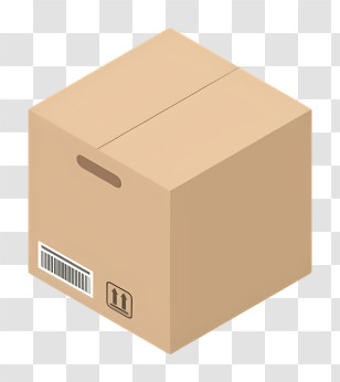 Box - Cardboard Box With Barcode For Shipping Transparent PNG