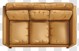 Sofa Top View - Comfortable Brown Sofa Transparent PNG
