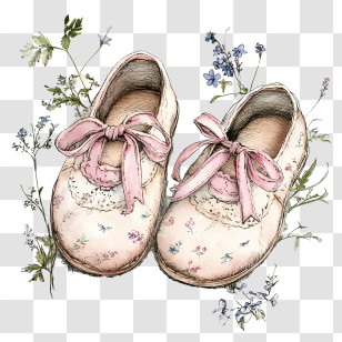 Spring Shoes - Floral Patterned Baby Shoes Transparent PNG