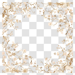 Wedding Frame - Delicate Floral Border Frame Transparent PNG