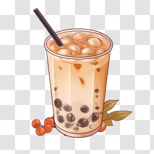 Bubble Milk Tea - Bubble Tea With Tapioca Pearls Illustration Transparent PNG