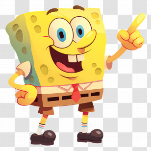Spongebob Squarepants - Cheerful Yellow Sponge Cartoon Character Transparent PNG