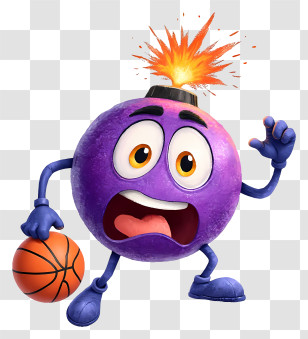 Cartoon Bomb - Panic Bomb Sports Mascot Transparent PNG