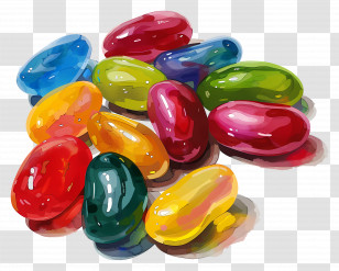 Jelly Beans - Colorful Jelly Beans Vibrant Treats Illustration Transparent PNG
