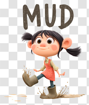 International Mud Day - Mud Girl Playing Transparent PNG