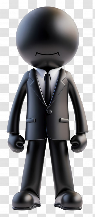 Businessman - Black Stick Figure In Formal Suit Transparent PNG