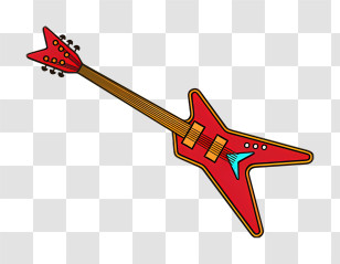 Red Electric Guitar - Red Electric Guitar With Sharp Edges Transparent PNG