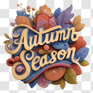 Autumn Season Word - Autumn Season Decorative Lettering Transparent PNG
