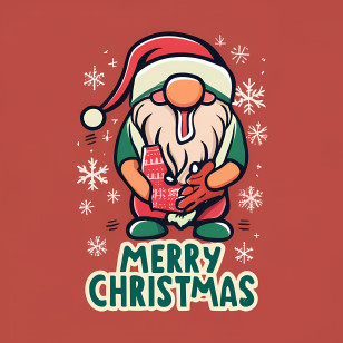 Merry Christmas - Santa Claus Holding Gift With Merry Christmas Message Transparent PNG
