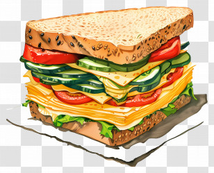 Layered Sandwich - Delicious Layered Sandwich Transparent PNG