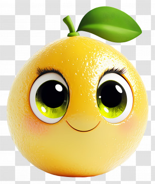 3d Lemon - Smiling Orange Character Transparent PNG
