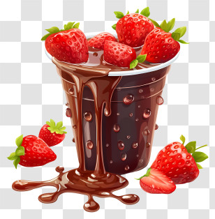 Chocolate Milk - Strawberries With Chocolate Delight Transparent PNG