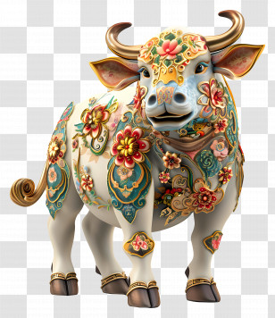 Chinese Zodiacs - Ornamental Bull Sculpture Transparent PNG