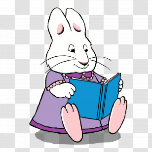 Max Ruby - Bunny Reading Book Transparent PNG