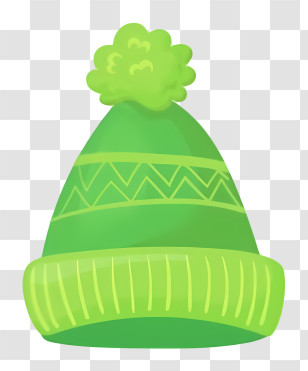 Green Knitted Cap - Green Beanie With Pattern Transparent PNG