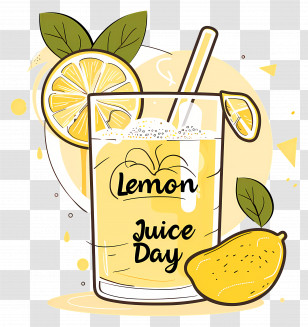 Lemon Juice Day - Lemon Juice Day Celebratory Concept Design Transparent PNG
