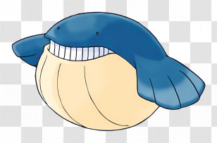 Wailmer - Smiling Blue Whale Cartoon Transparent PNG