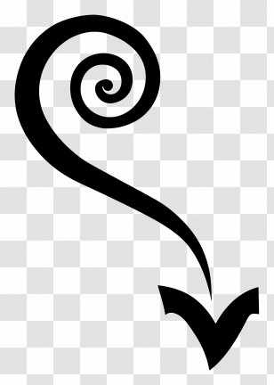 Black Arrow - Black Swirl Design Transparent PNG