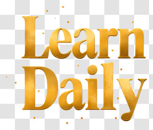 Learn Daily - Golden Learn Daily Text Logo Transparent PNG