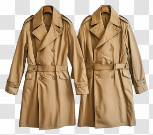 Trench Coat - Pair Of Trench Coats Transparent PNG