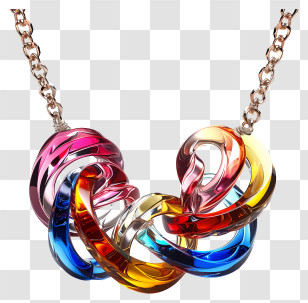 Necklace Jewelry - Colorful Knot Gem Necklace Transparent PNG