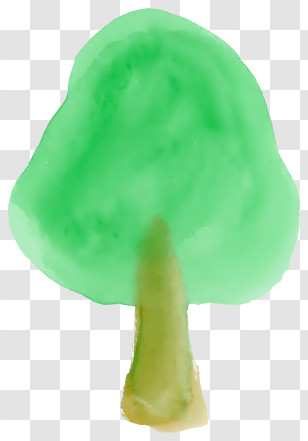 Cartoon - Green Doodle Tree Transparent PNG