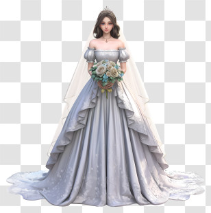 Anime Bride - Bride In Wedding Dress Transparent PNG