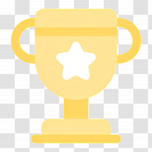 Trophy Cup - Golden Trophy With A White Star Transparent PNG