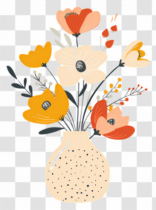 Flowers In Vase - Colorful Floral Arrangement In Vase Transparent PNG