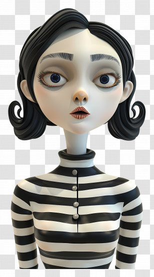 Woman - 3D Female Character In Striped Shirt Transparent PNG
