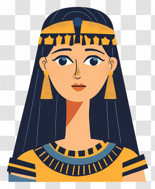 Egyptian Woman - Illustration Of A Woman In Egyptian Headdress And Attire Transparent PNG