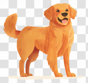 Dog Golden Retriever - Happy Golden Retriever Cartoon Illustration Transparent PNG
