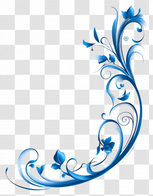 Blue Ribbon - Blue Floral Decorative Ornament Transparent PNG