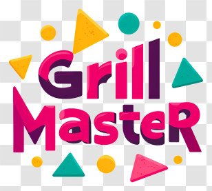 Grill Master - Playful Grill Master Typography Sticker Transparent PNG